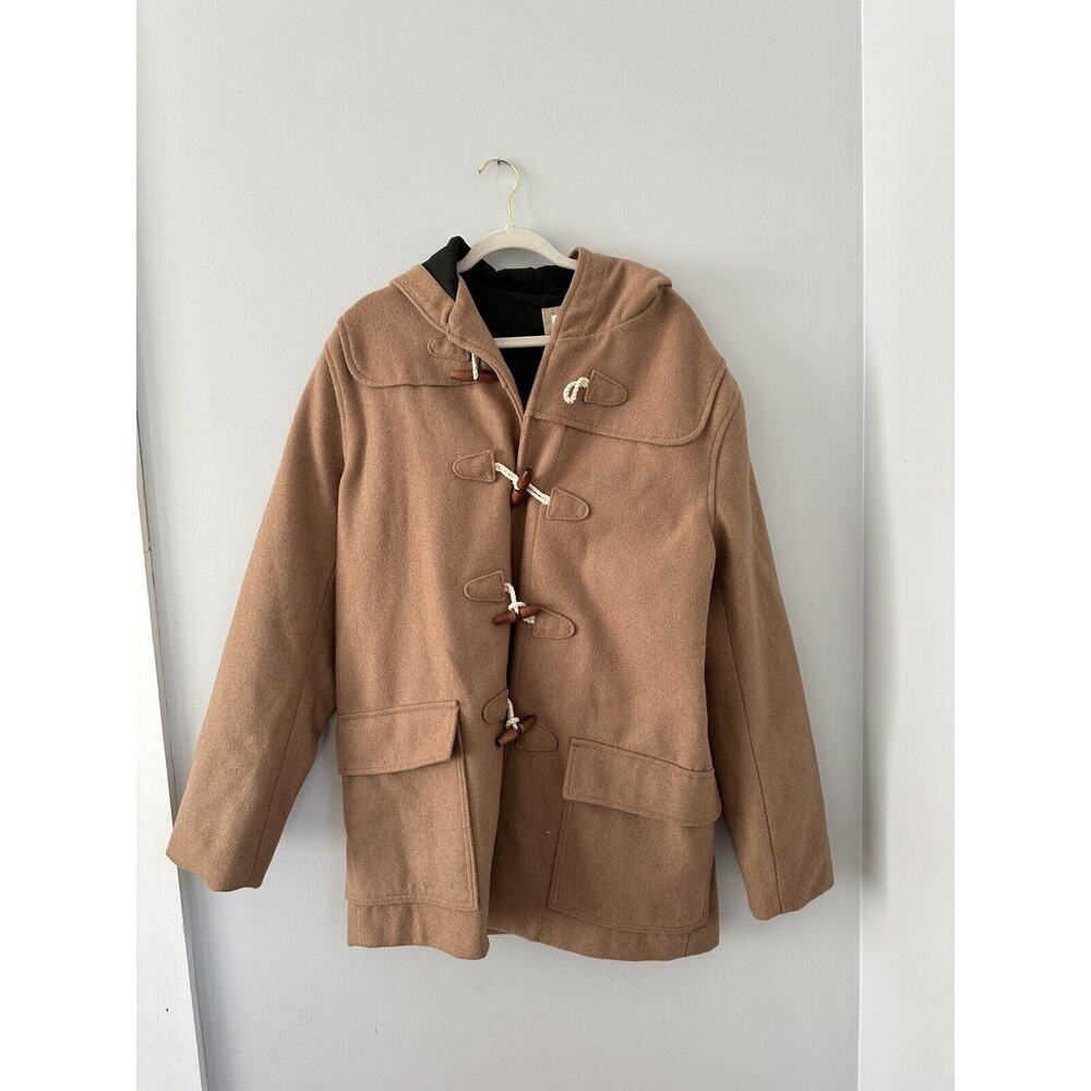 GAP WOOL VINTAGE COAT Women’s Jacket Peacoat  Tan Wool Blend Toggle Button Lined